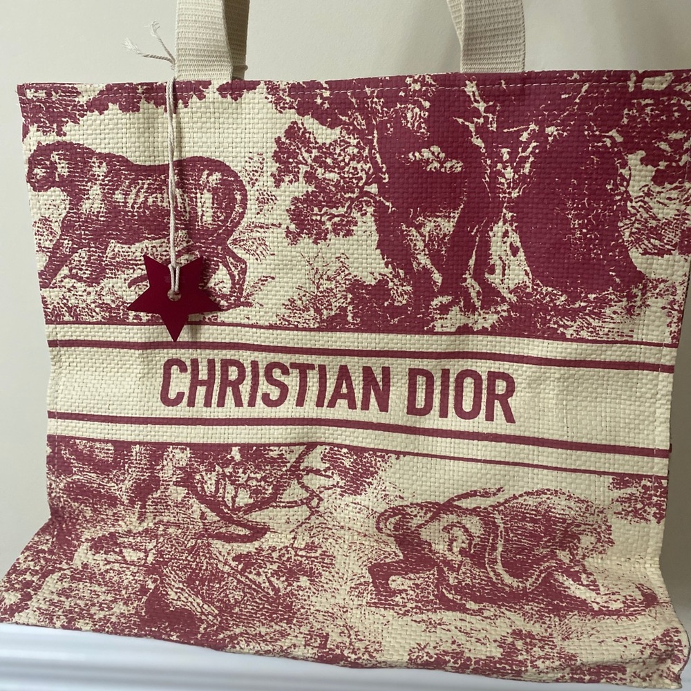 NEW Christian Dior Red and Cream Tote Bag
